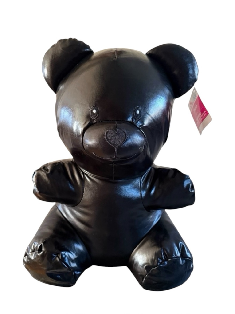 Gummy Bear Large 16” Faux Leather Black Stuffed Animal